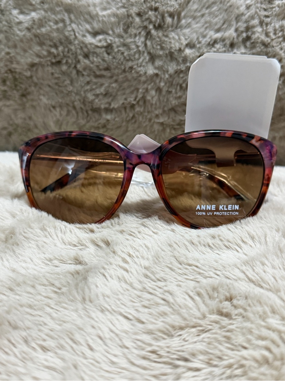 Anne Klein Purple Tortoise Gradient Lens Sunglasses